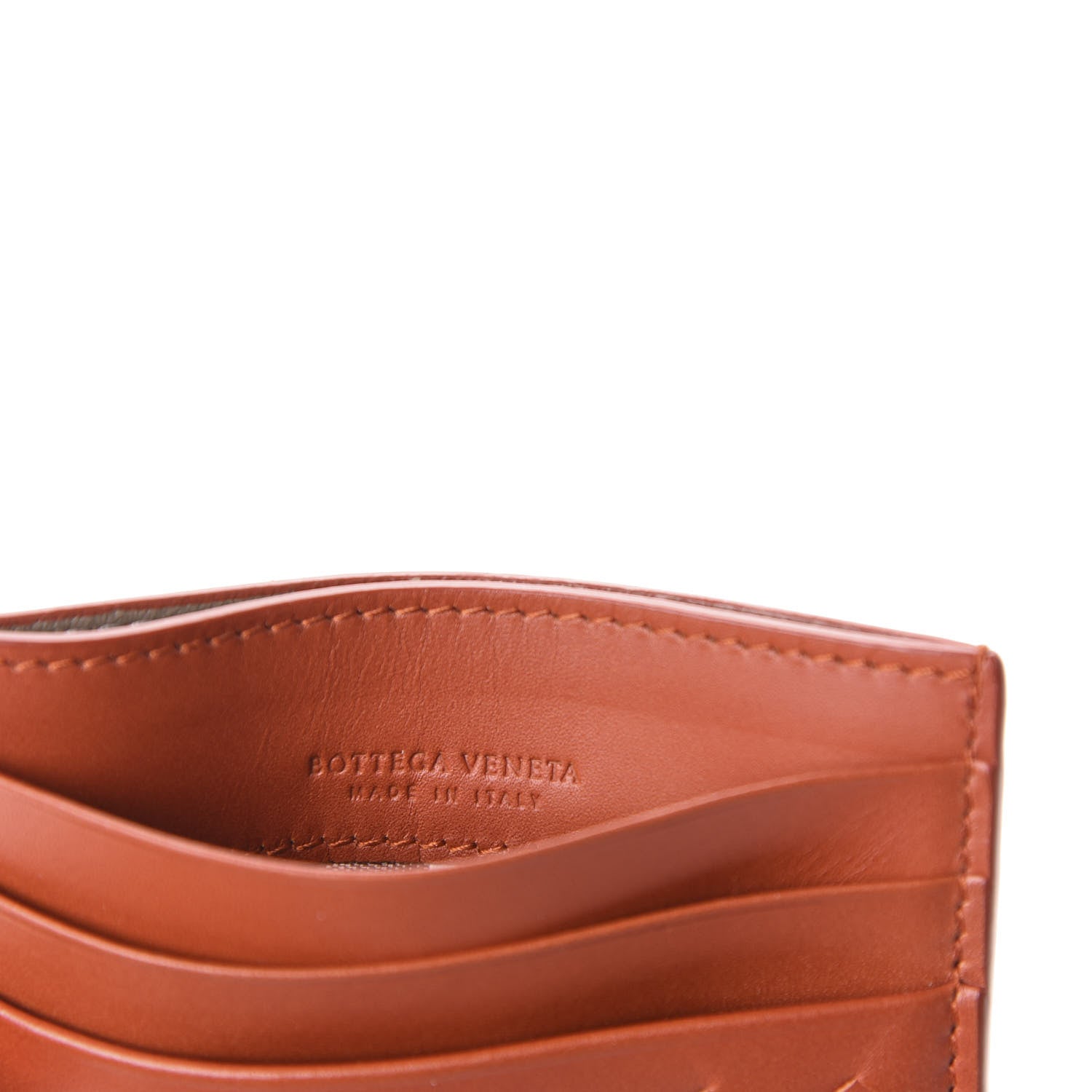 Bottega Veneta Nappa Intrecciato VN Card Case Rust 7 of 7
