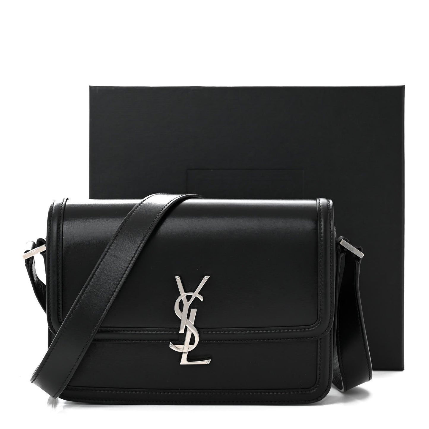 Box Calfskin Monogram Medium Solferino Satchel Black