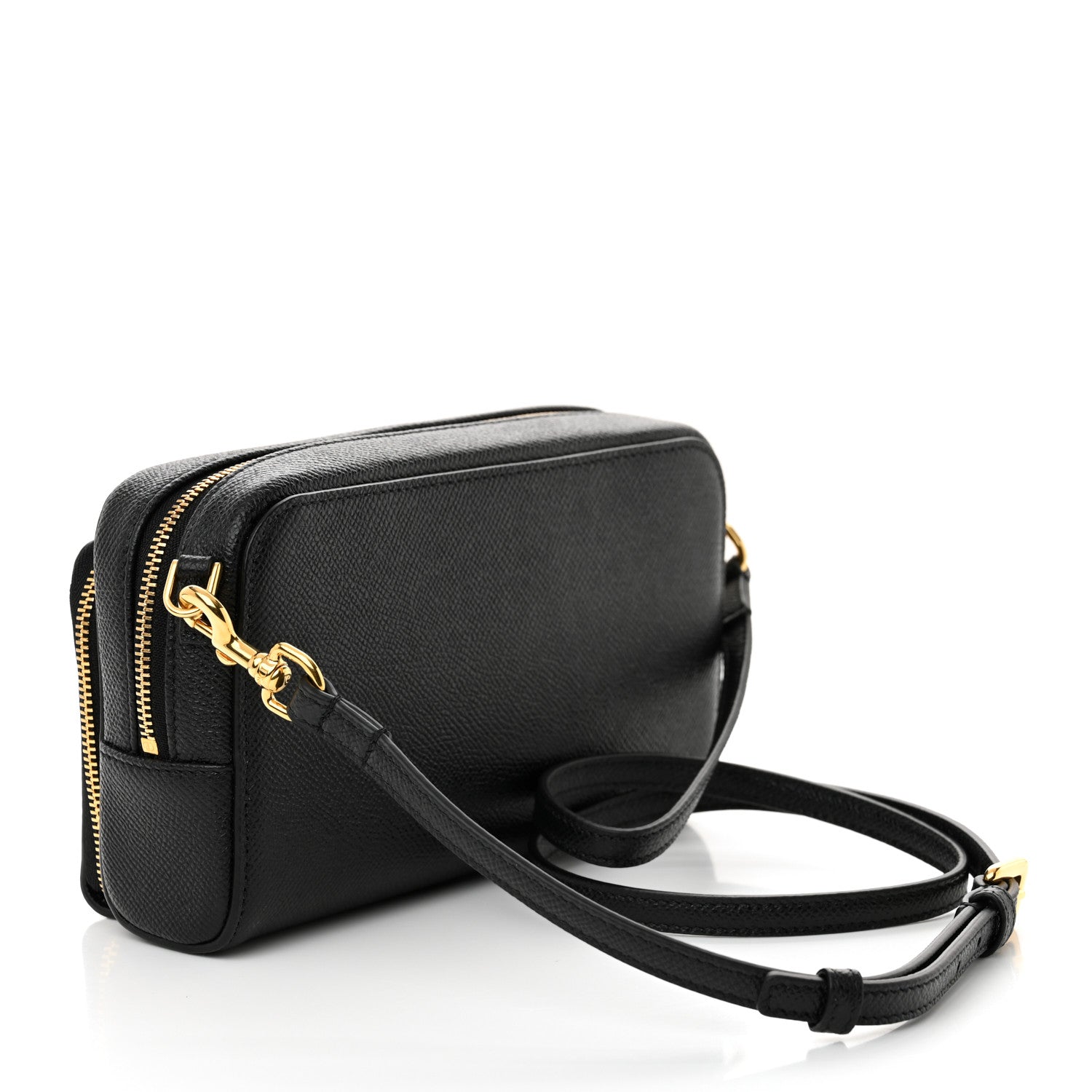 Christian Dior Grained Calfskin Caro Double Pouch Black 3 of 10