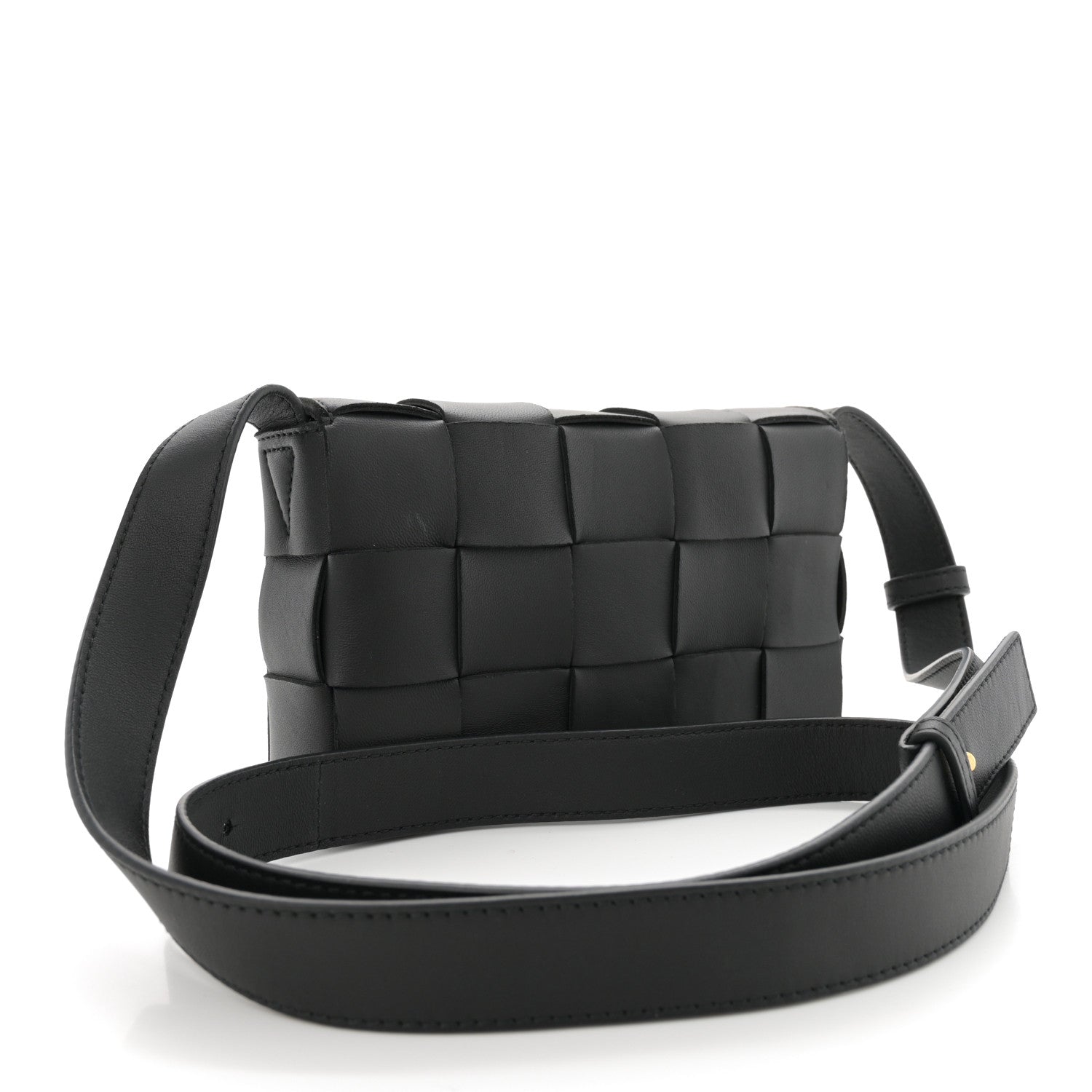 Bottega Veneta Lambskin Maxi Intreccio Small Cassette Crossbody Bag Black 3 of 11