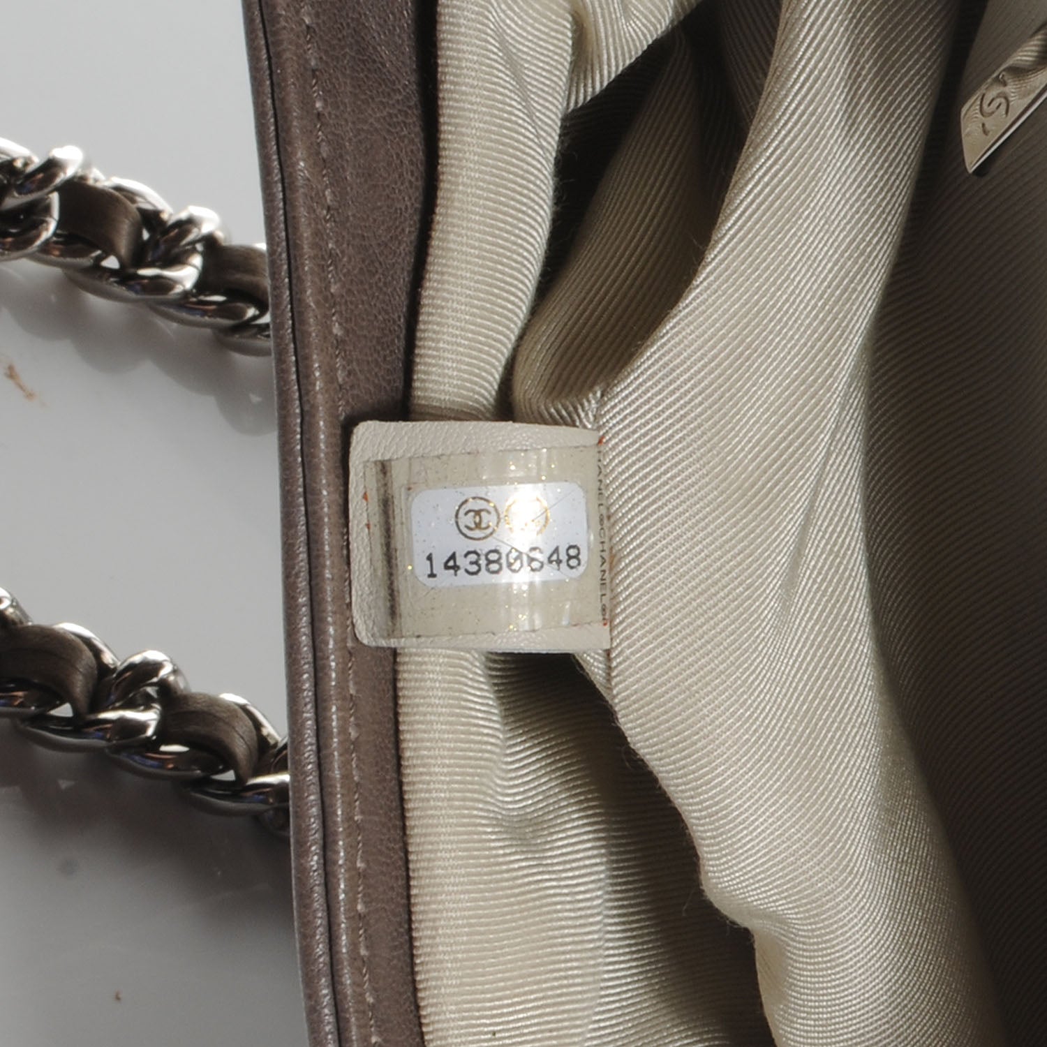 Chanel Washed Lambskin Quilted Medium Chain Around Messenger Taupe 7 of 7