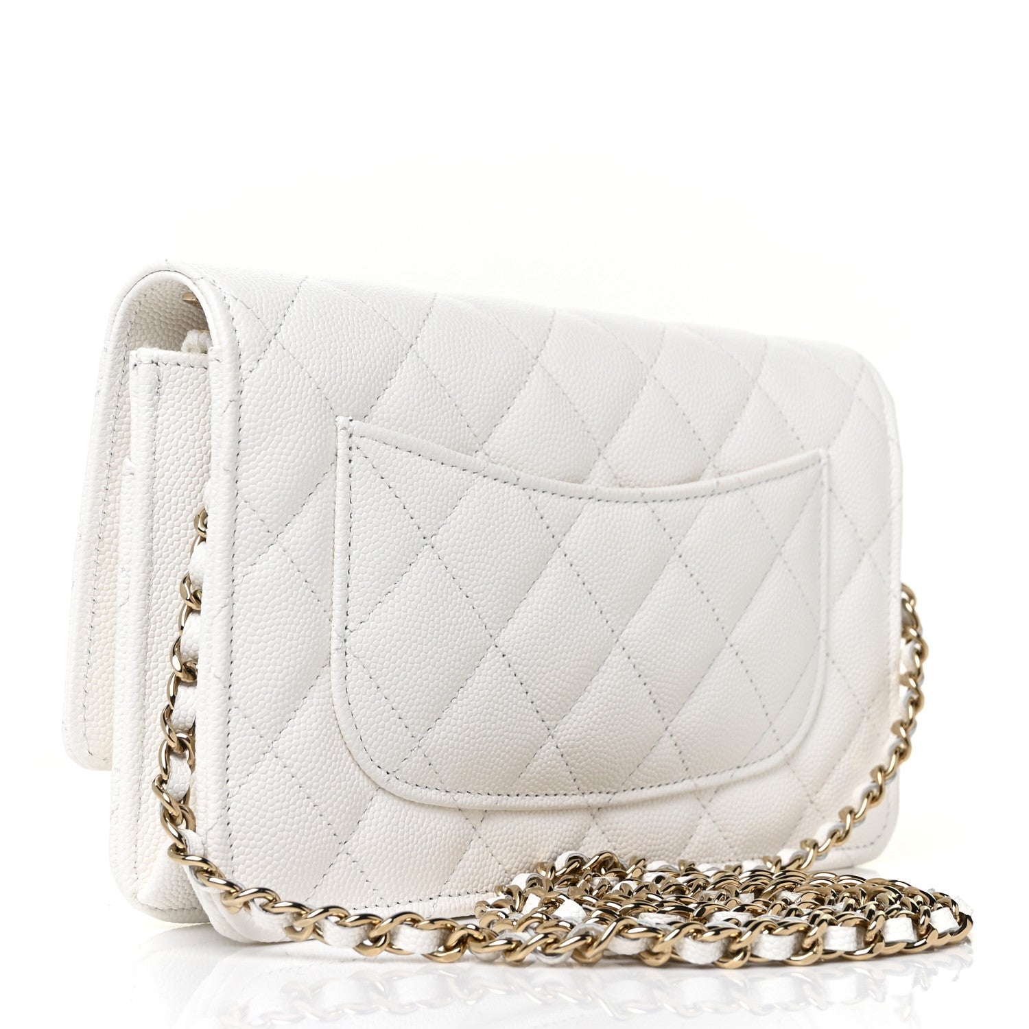 Chanel Caviar Quilted Wallet On Chain WOC White 3 of 10