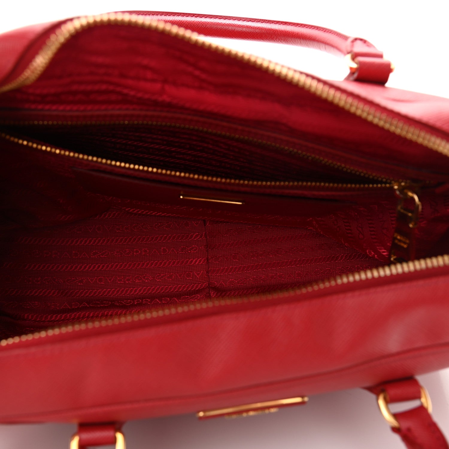 Prada Saffiano Lux Bowler Fuoco 5 of 9