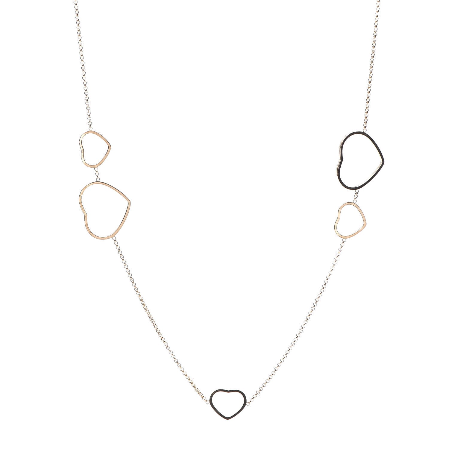 Chopard 18K Rose Gold Diamond Happy Hearts Sautoir Necklace 1 of 6