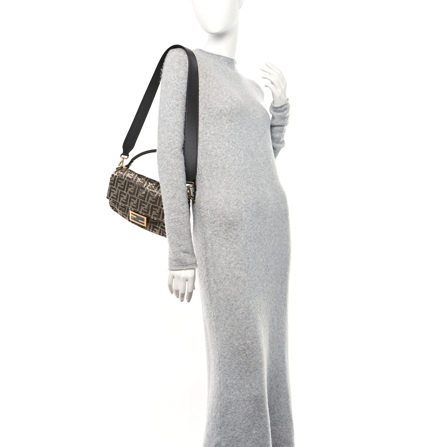 Vitello King Beaded Zucca Baguette Moro Black