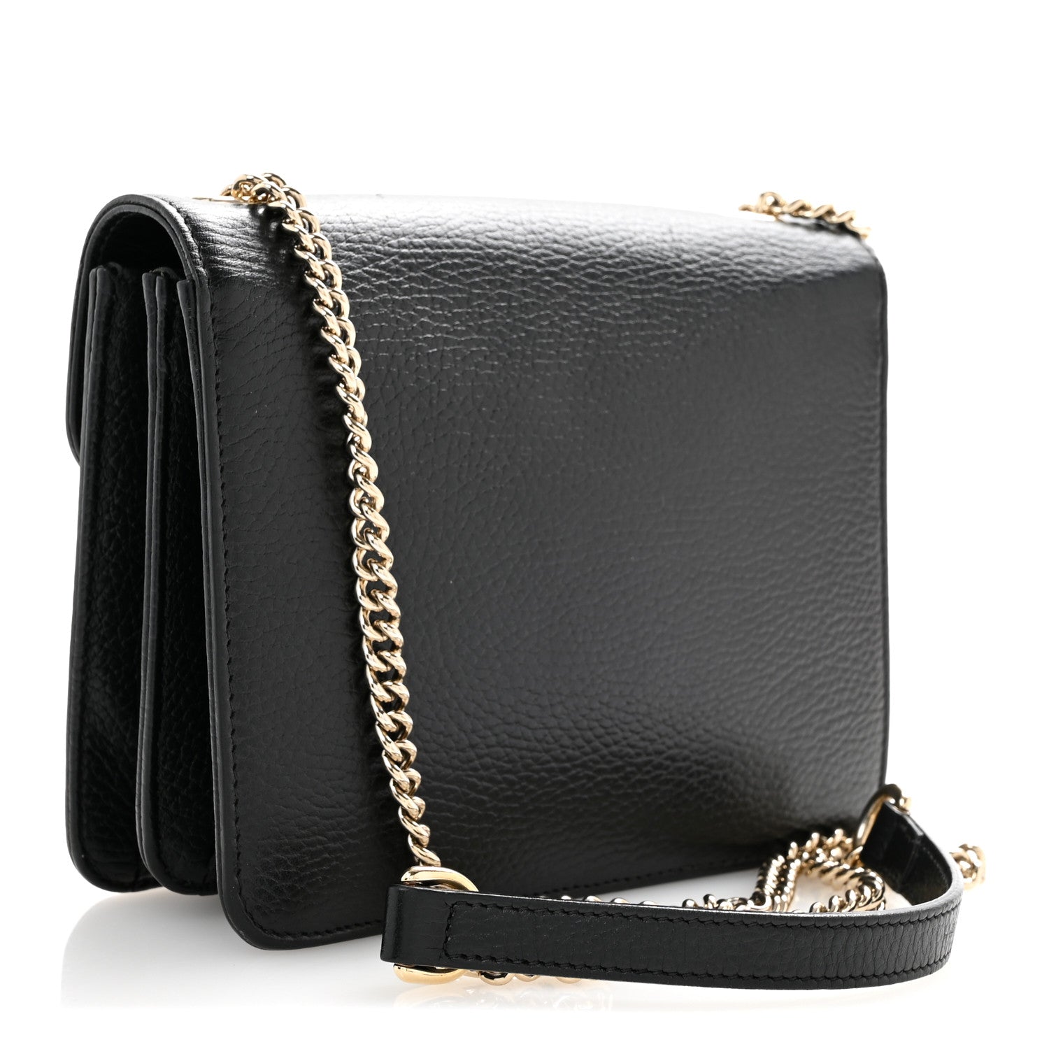 Gucci Dollar Calfskin Small Interlocking G Shoulder Bag Black 3 of 17