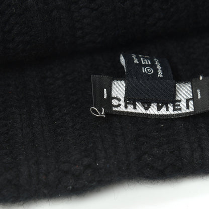 Chanel Cashmere CC Shooting Star Beanie Hat Navy Black 5 of 5