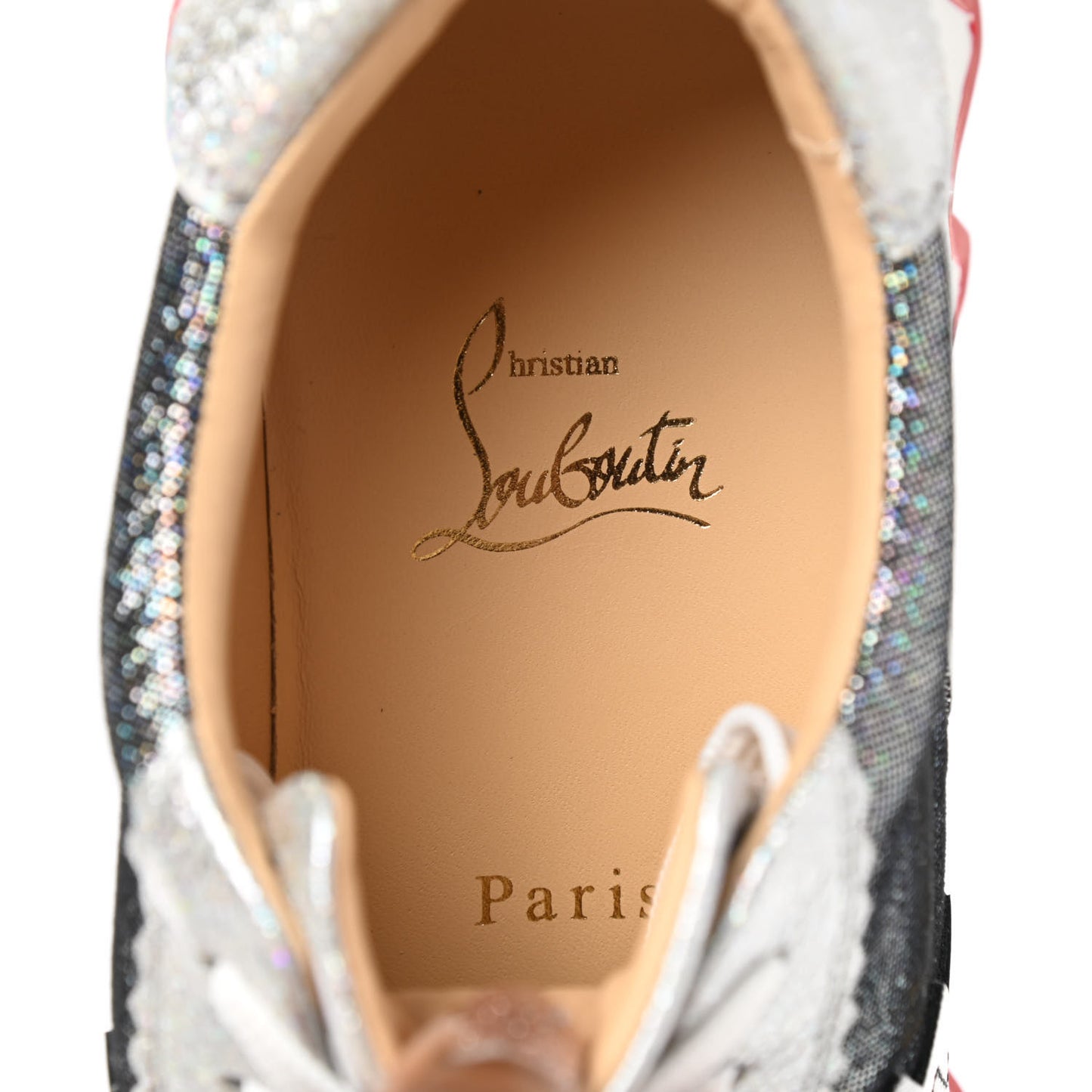 Laminated Nappa Calfskin Disco Queen Womens Loubishark Sneakers 38 Multicolor