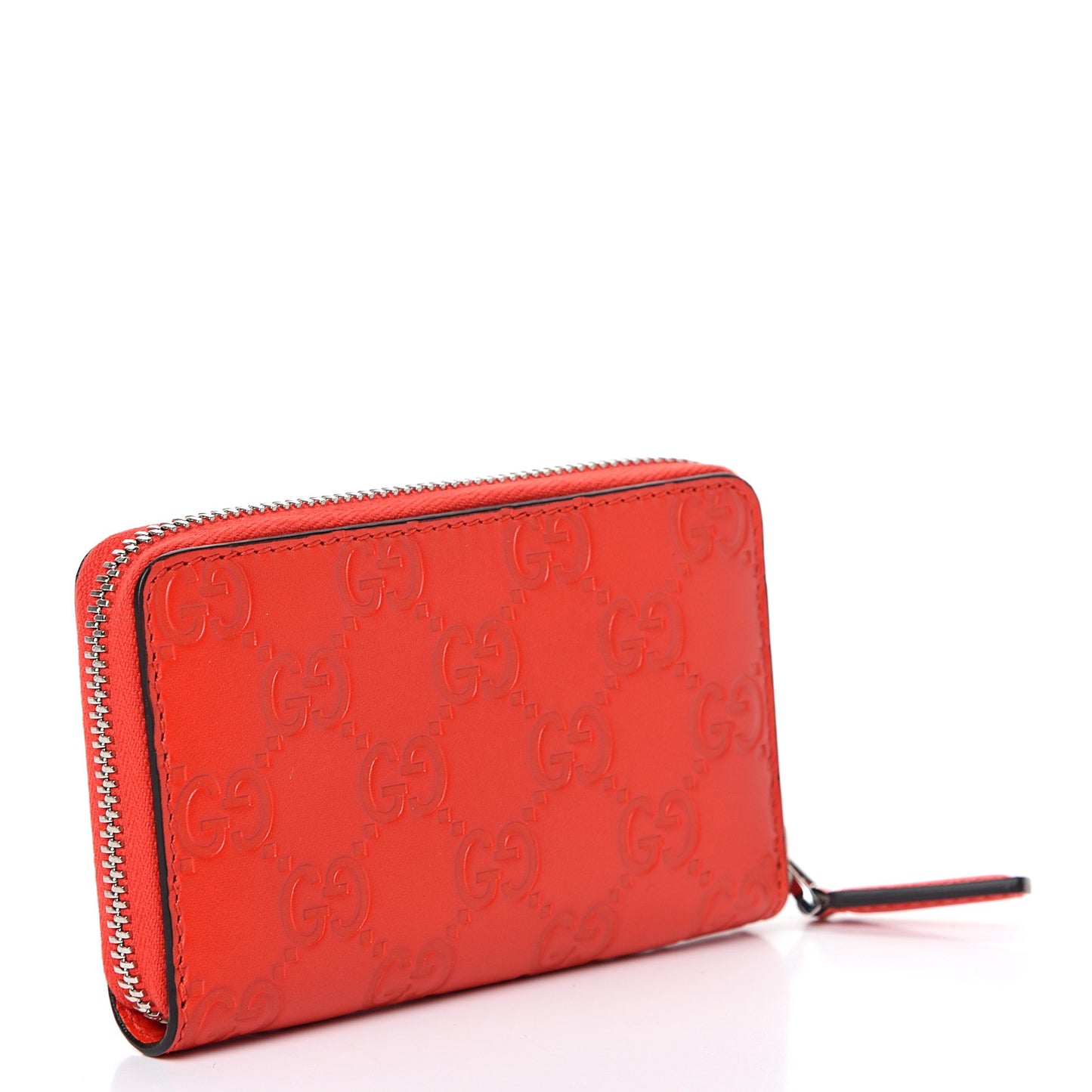 Guccissima Zip Around Card Case Sun Orange