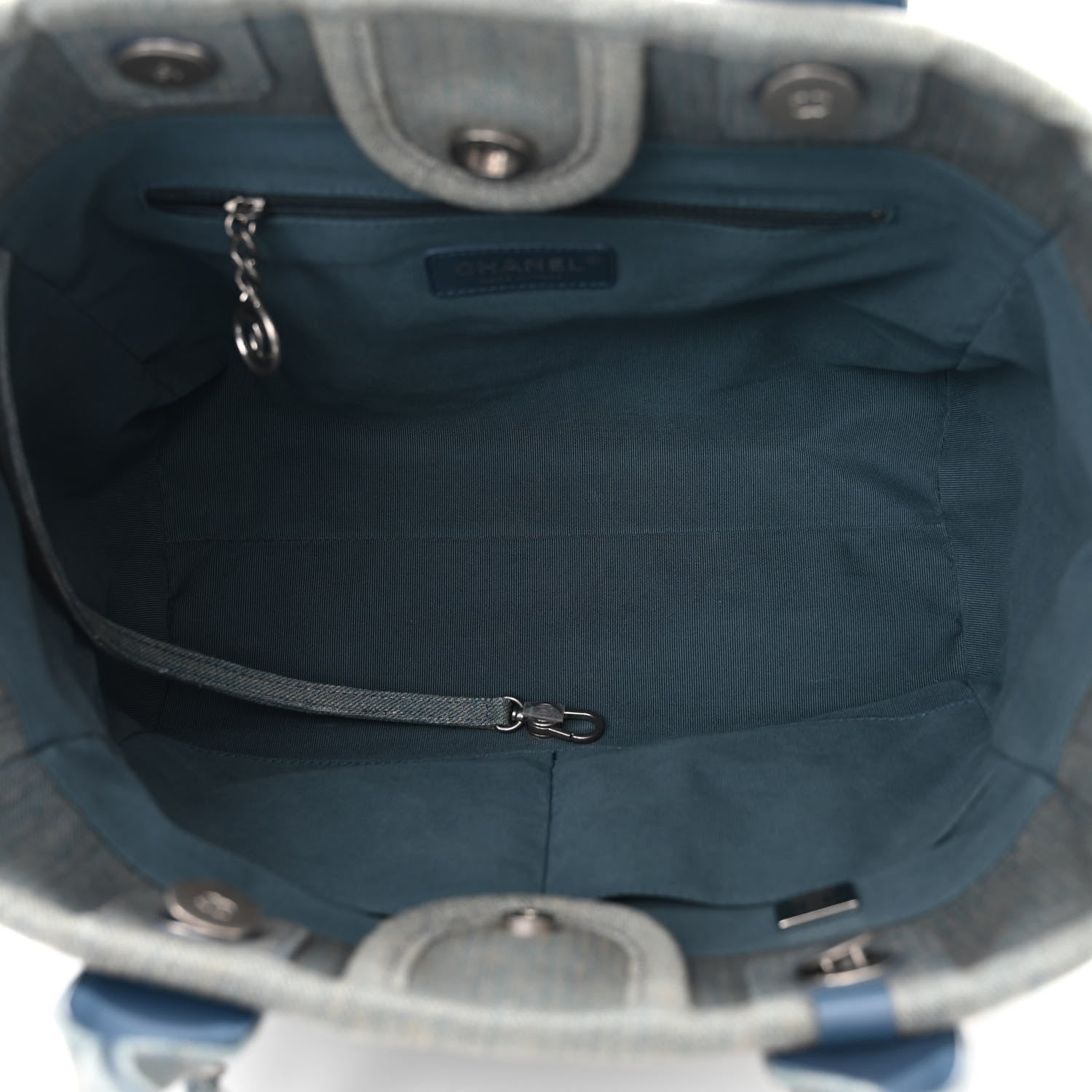 Chanel Denim Small Deauville Tote Light Blue 5 of 12