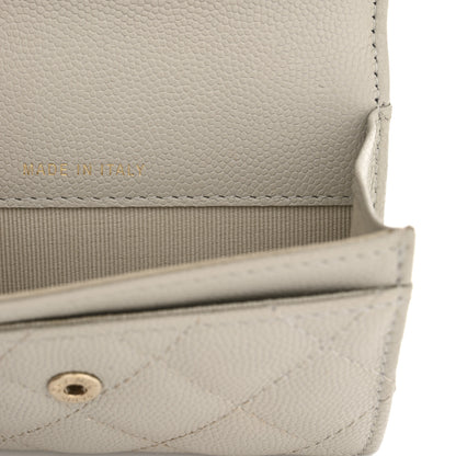 Chanel Caviar Quilted Crystal CC Flap Card Holder Light Grey 7 of 14