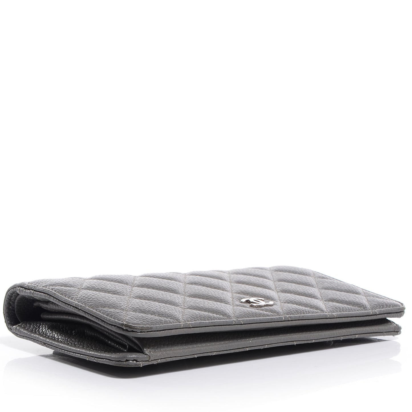 Caviar Quilted Yen Wallet Grey