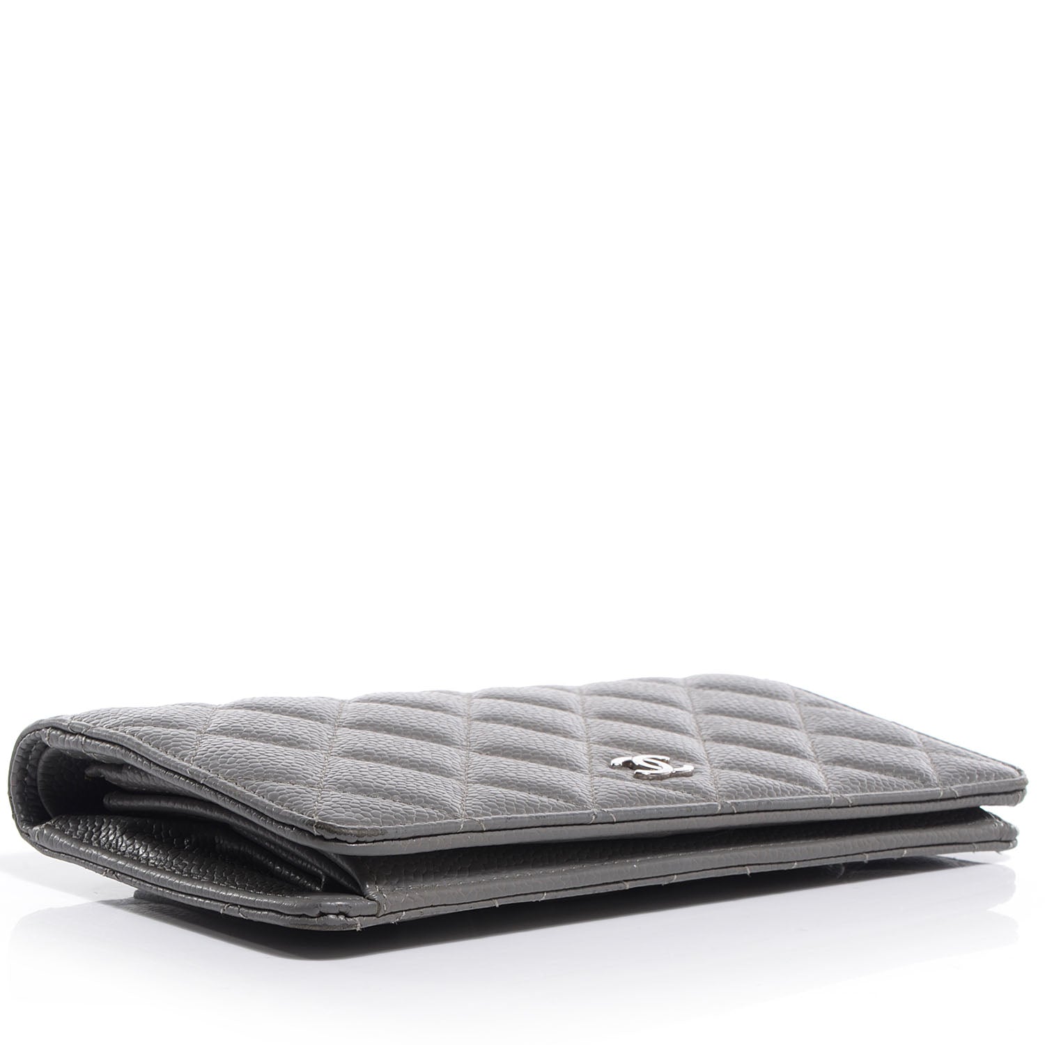Chanel Caviar Quilted Yen Wallet Grey 4 of 8