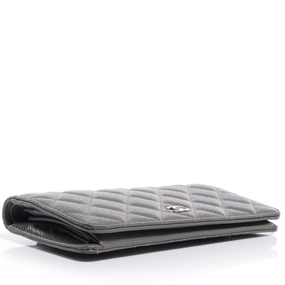 Chanel Caviar Quilted Yen Wallet Grey 4 of 8
