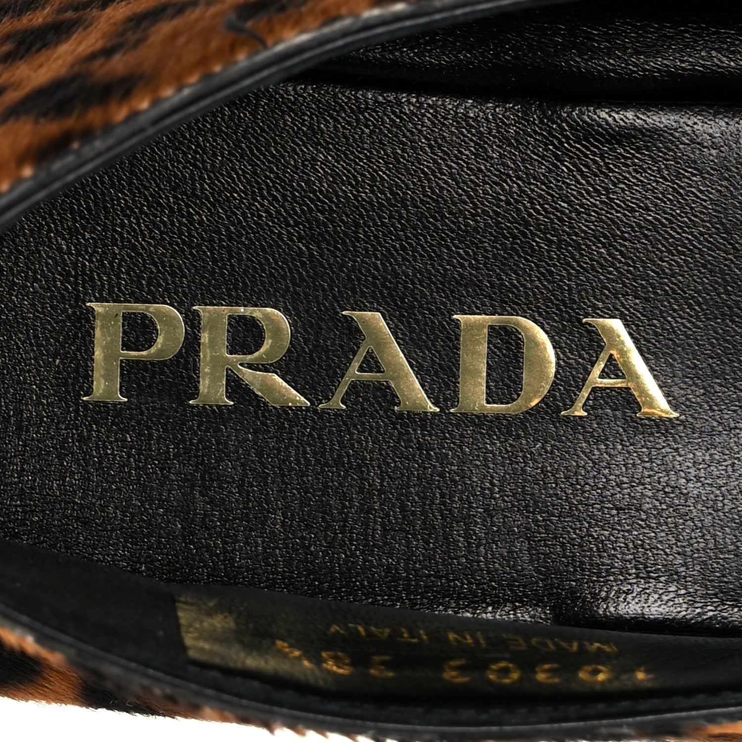 Prada Calf Hair Leopard Print Ballerina Flats 38.5 Honey 7 of 8