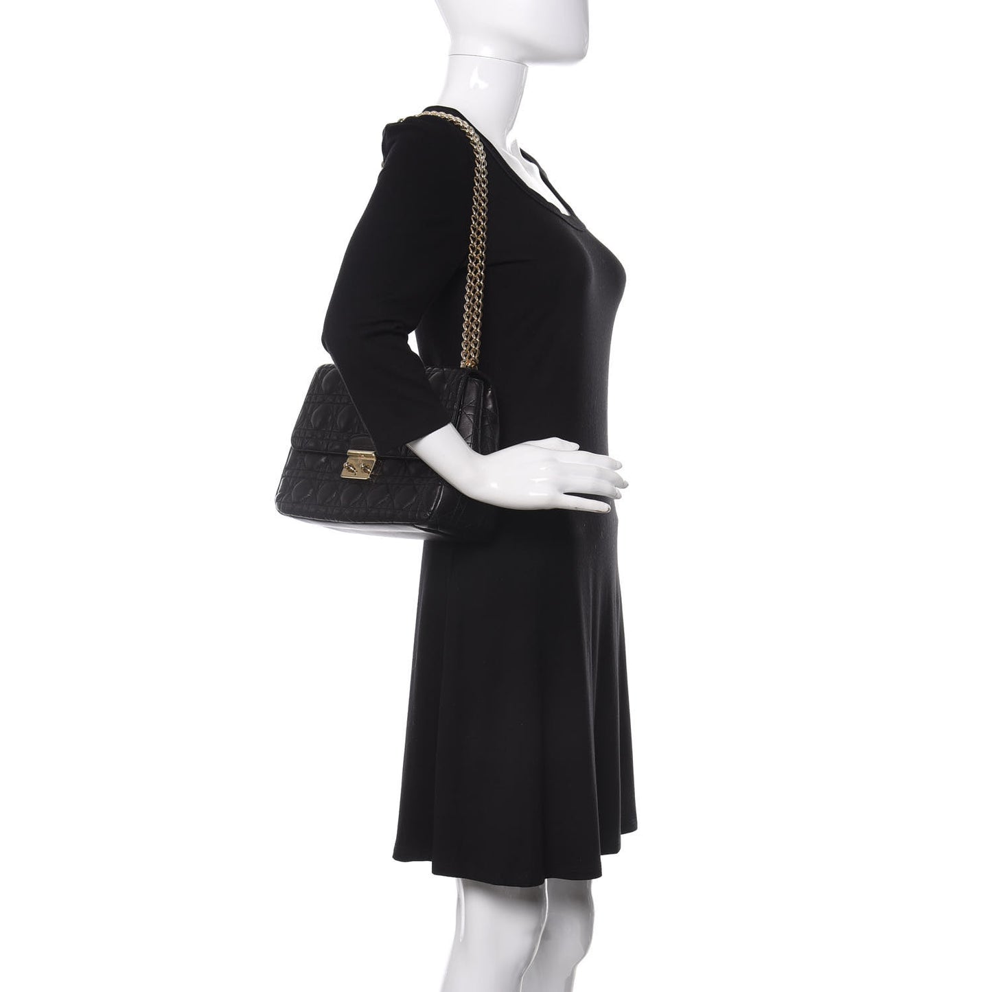 Lambskin Cannage Small Miss Dior Flap Black