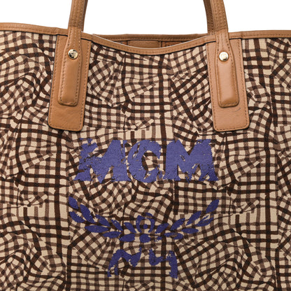MCM Visetos Medium Liz Reversible Shopper Tote Cognac 12 of 16
