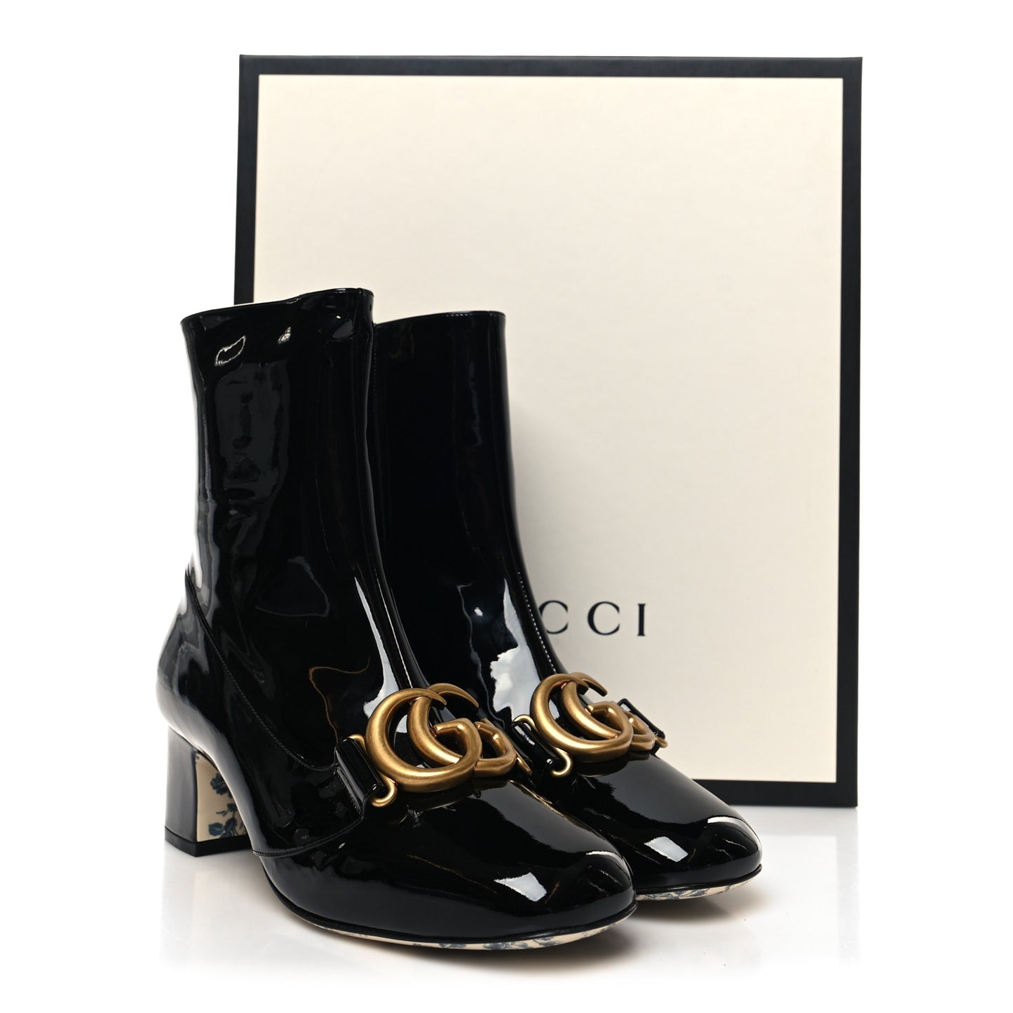 Vernice GG Victoire 55mm Ankle Boots 37 Black