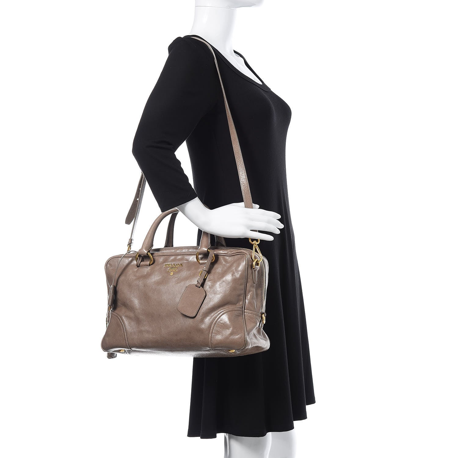 Prada Vitello Shine Bauletto Argilla 2 of 13