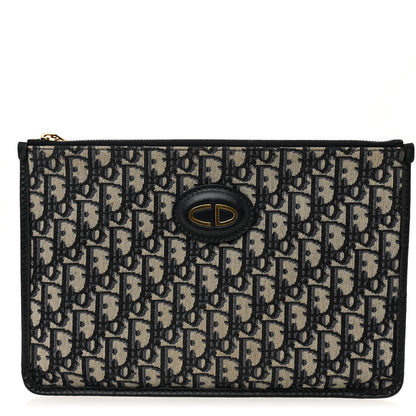 Christian Dior Oblique Monogram Pouch Clutch Blue 1 of 8