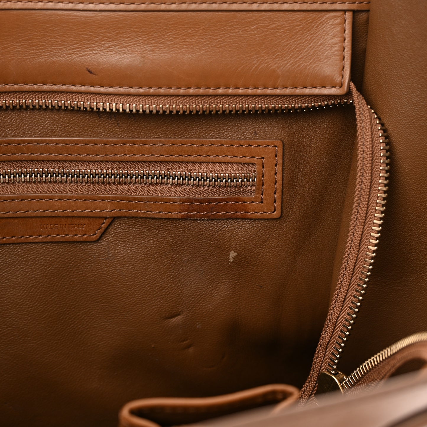 Smooth Calfskin Micro Tri-Color Luggage Brown