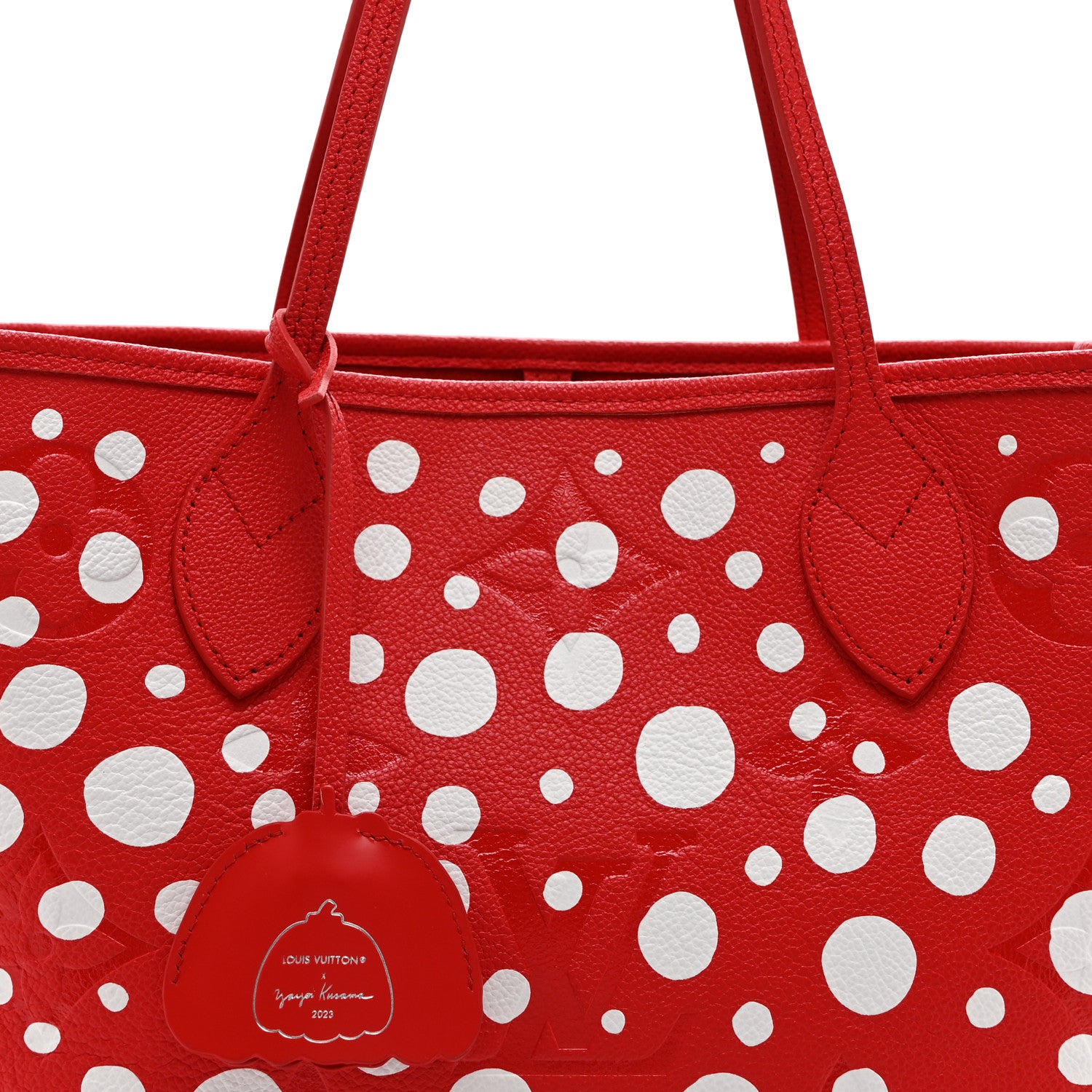 Louis Vuitton LV X YK Empreinte Infinity Dots Neverfull MM Rouge White 8 of 10