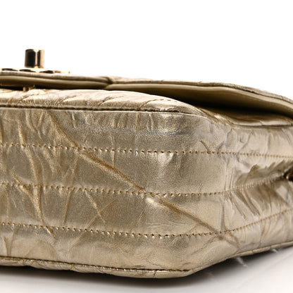 Chanel Patent Metallic Crumpled Calfskin Chevron Quilted Mini Rectangular Flap Gold 10 of 10