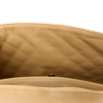 Chanel Metallic Patent Quilted Maxi Single Flap Beige 14 of 14