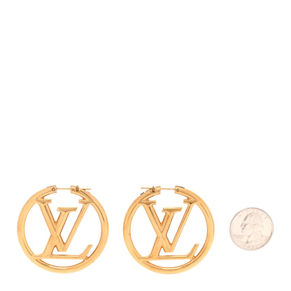 Louis Vuitton Metal Louise Hoop Earrings Gold 2 of 6