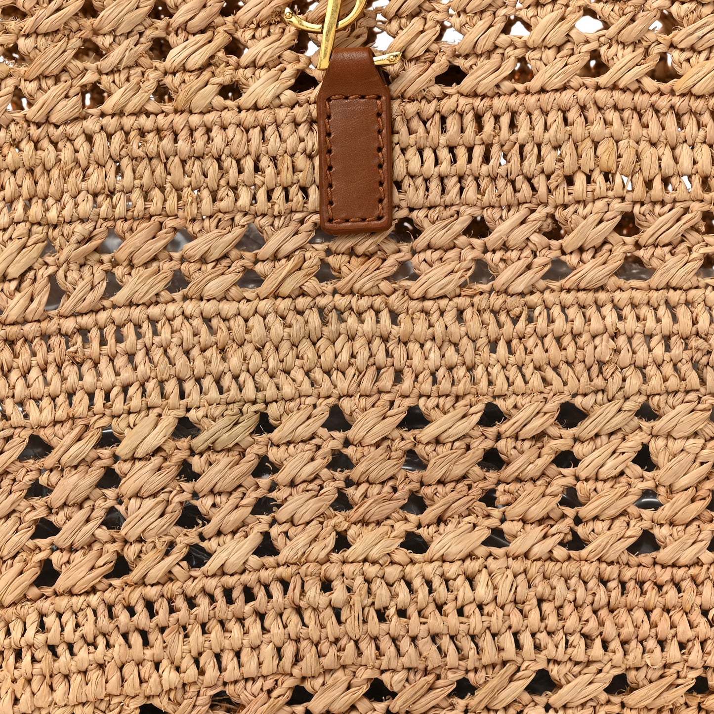 Raffia Calfskin Medium Panier Tote Naturel