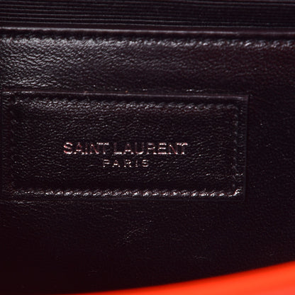 Saint Laurent Calfskin Classic Monogram Clutch Neon Orange 6 of 7