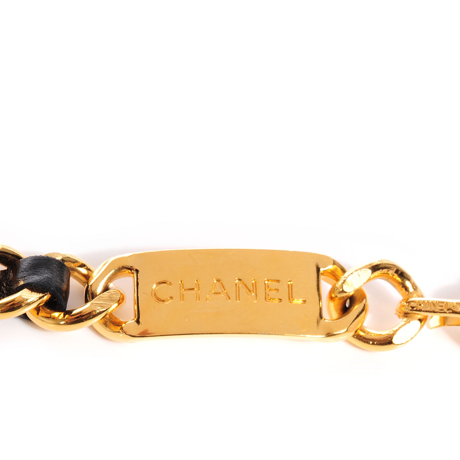 Chanel Leather Chain 31 Rue Cambon Medallion Belt Gold Black 3 of 6