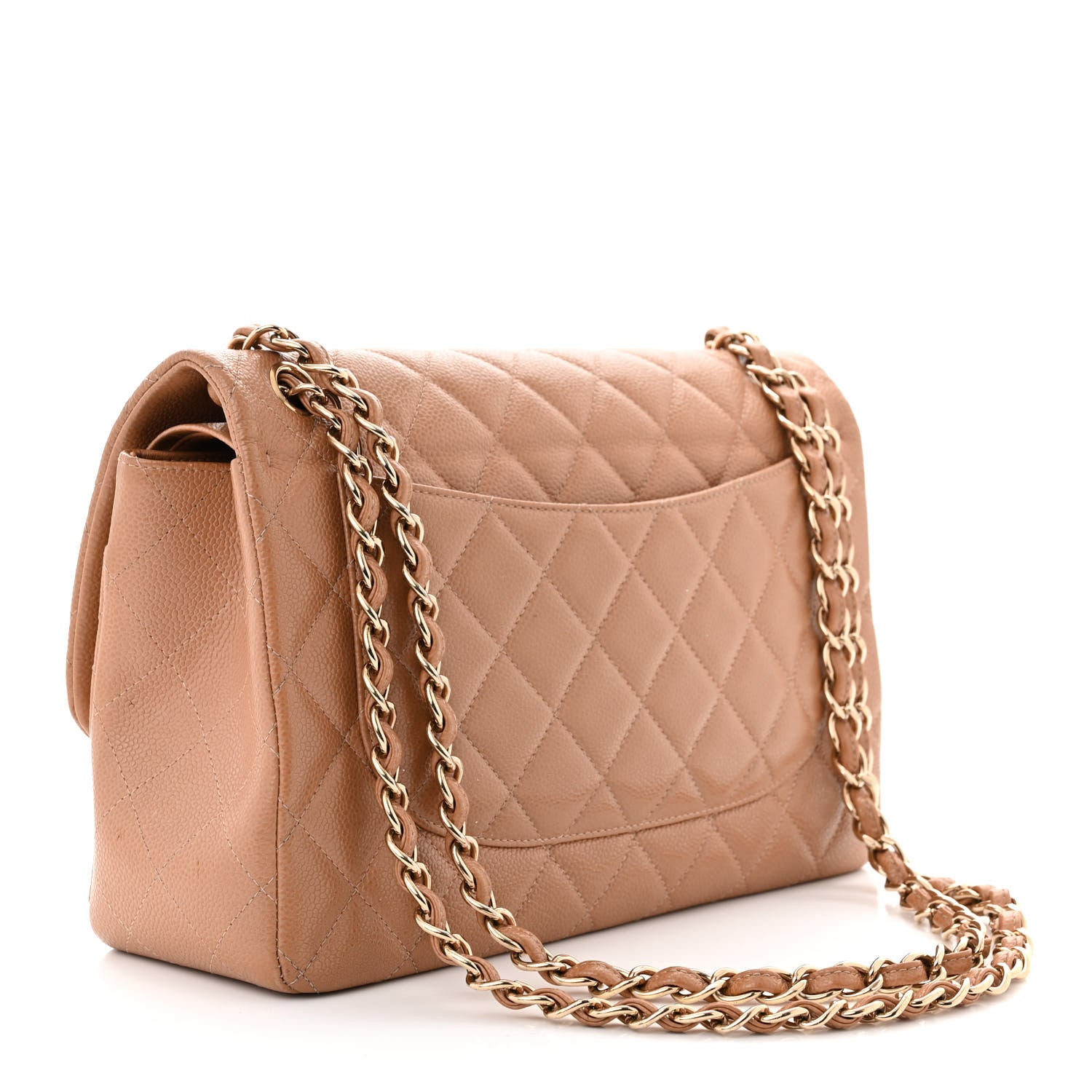 Chanel Caviar Quilted Jumbo Double Flap Beige 3 of 20