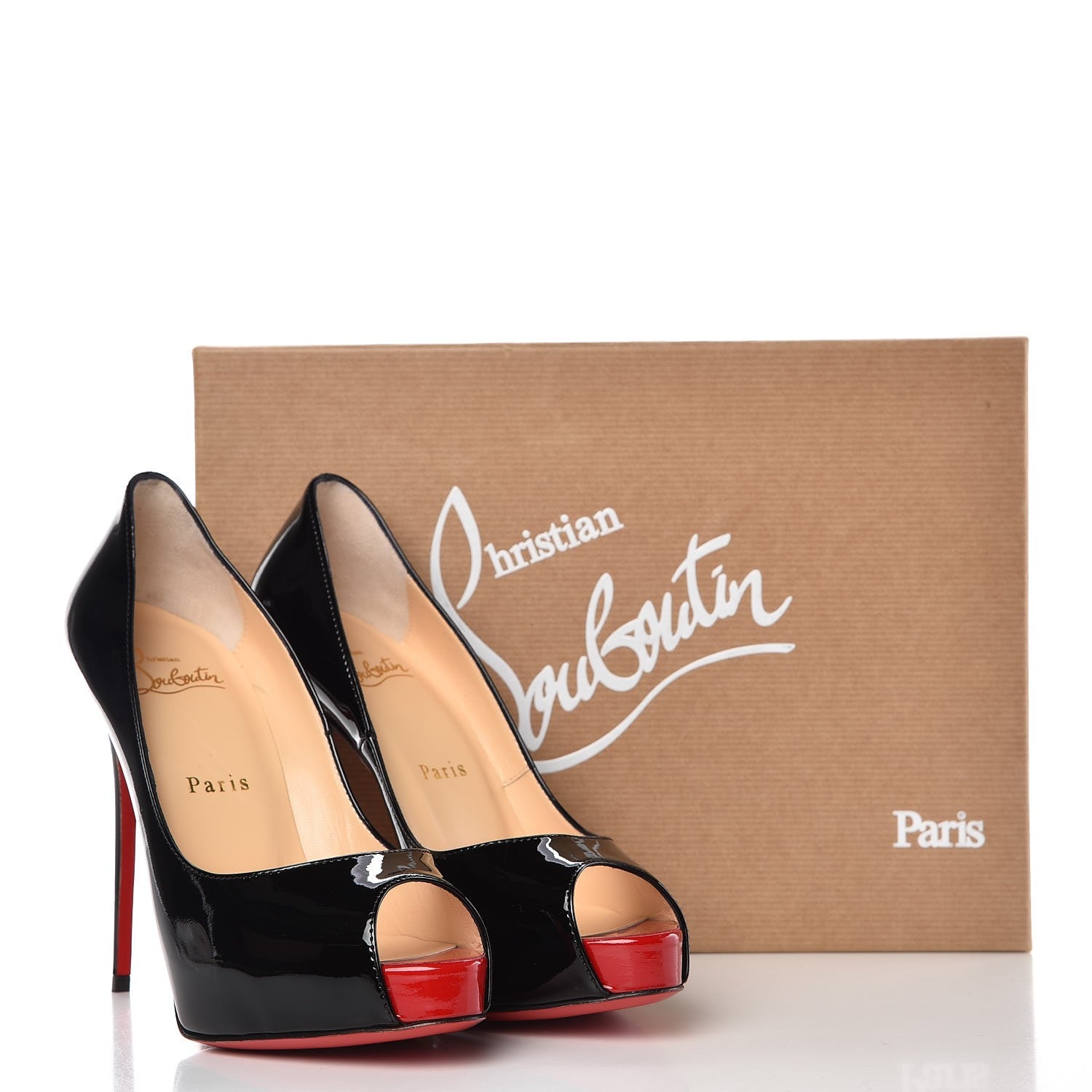 Christian Louboutin Patent New Very Prive 120 Pumps 36.5 Black Red 8 of 8