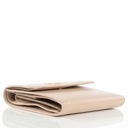 Prada Saffiano Metal Tri-Fold Wallet Cipria 5 of 9