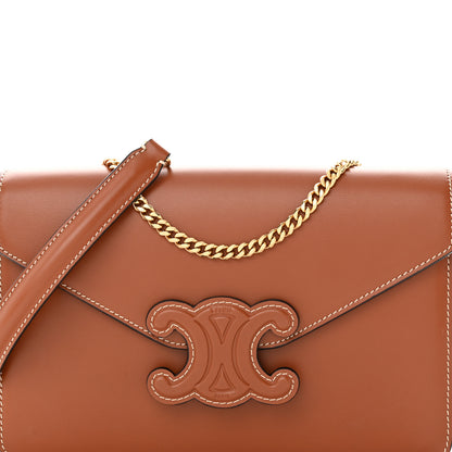 Celine Shiny Calfskin Cuir Triomphe Wallet on Chain Tan 8 of 12