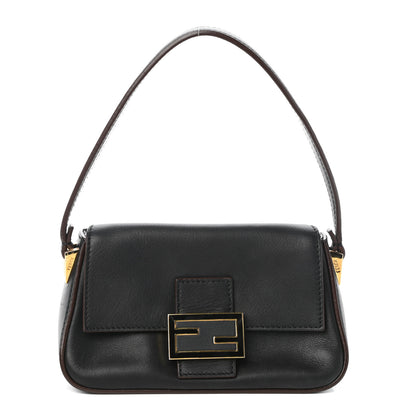 Fendi Vitello Flamingo Enamel Mini Mama Baguette Black 1 of 9