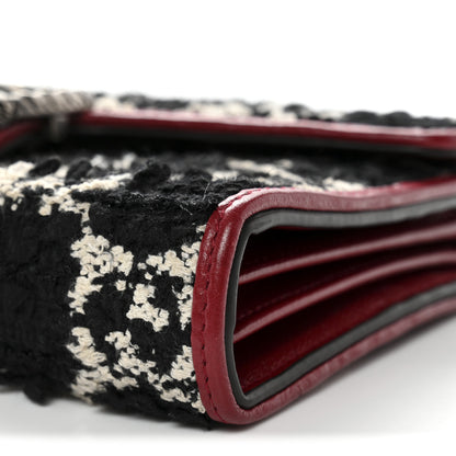 Gucci Tweed GG Monogram Mini Dionysus Chain Wallet Black White Romantic Cherry 9 of 11