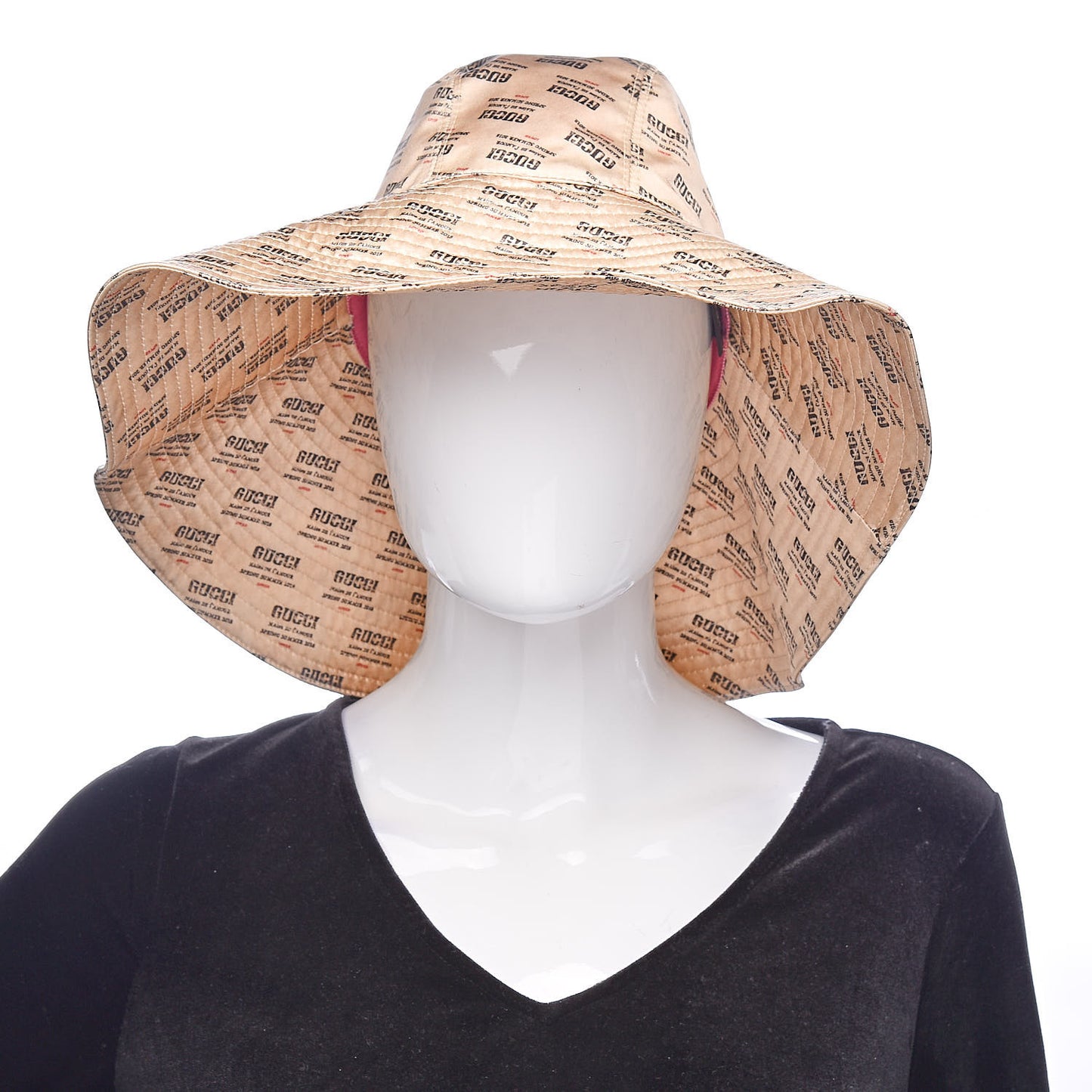Silk Satin Stamp Print Hat S