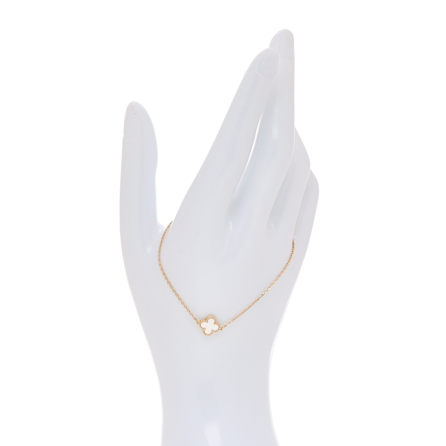 Van Cleef & Arpels 18K Yellow Gold Mother of Pearl Sweet Alhambra Bracelet 2 of 7