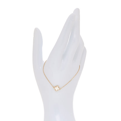 Van Cleef & Arpels 18K Yellow Gold Mother of Pearl Sweet Alhambra Bracelet 2 of 7