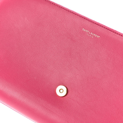 Saint Laurent Calfskin Classic Y Ligne Clutch Fuchsia 14 of 20