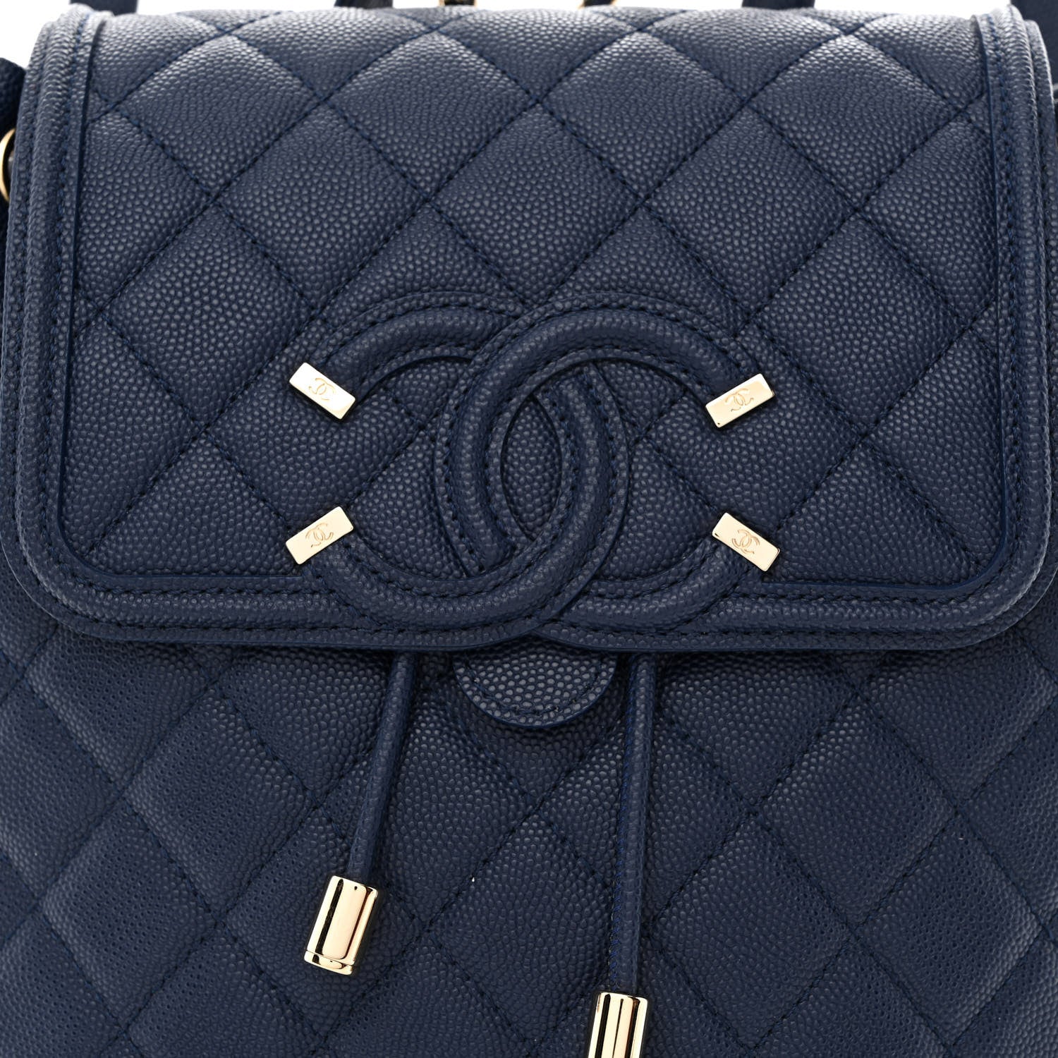 Chanel Caviar Quilted Small Filigree Backpack Navy 8 of 10
