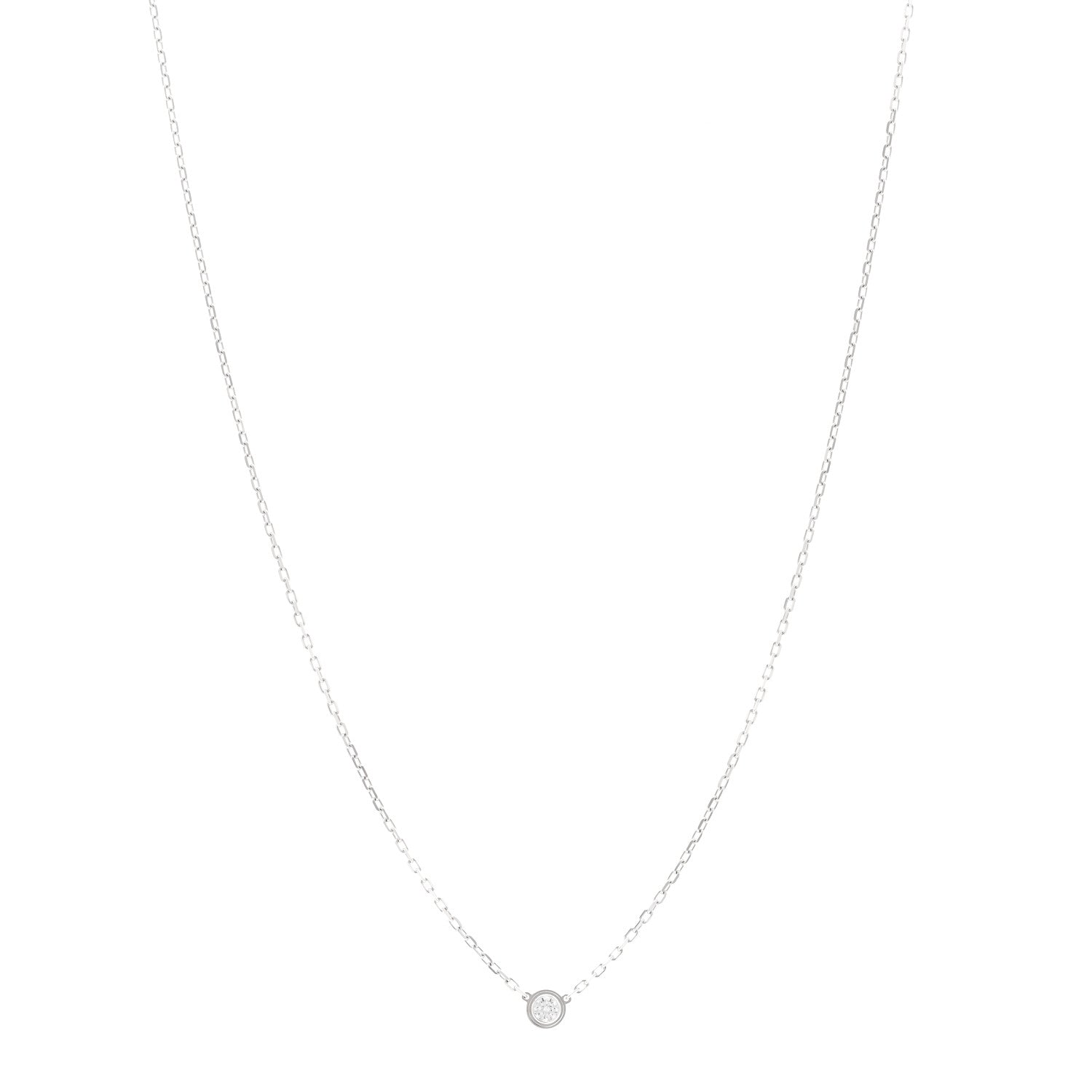 Cartier 18K White Gold Diamond SM D'Amour Pendant Necklace 1 of 5