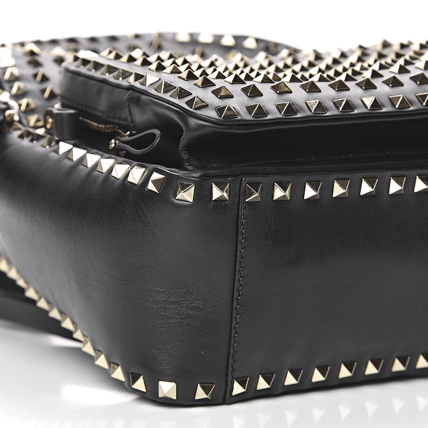 Calfskin Medium Rockstud All Over Backpack Black