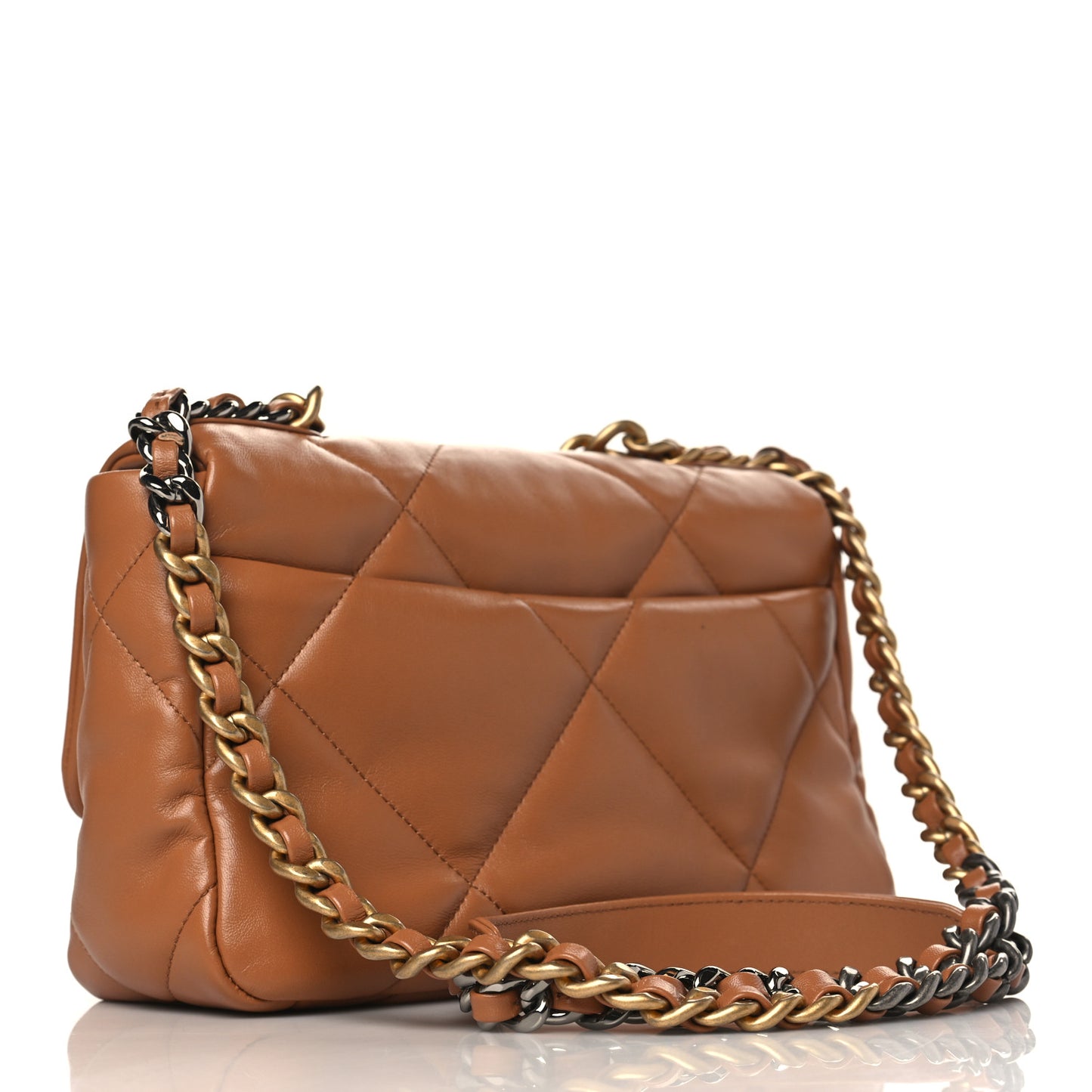 Lambskin Quilted Medium Chanel 19 Flap Brown