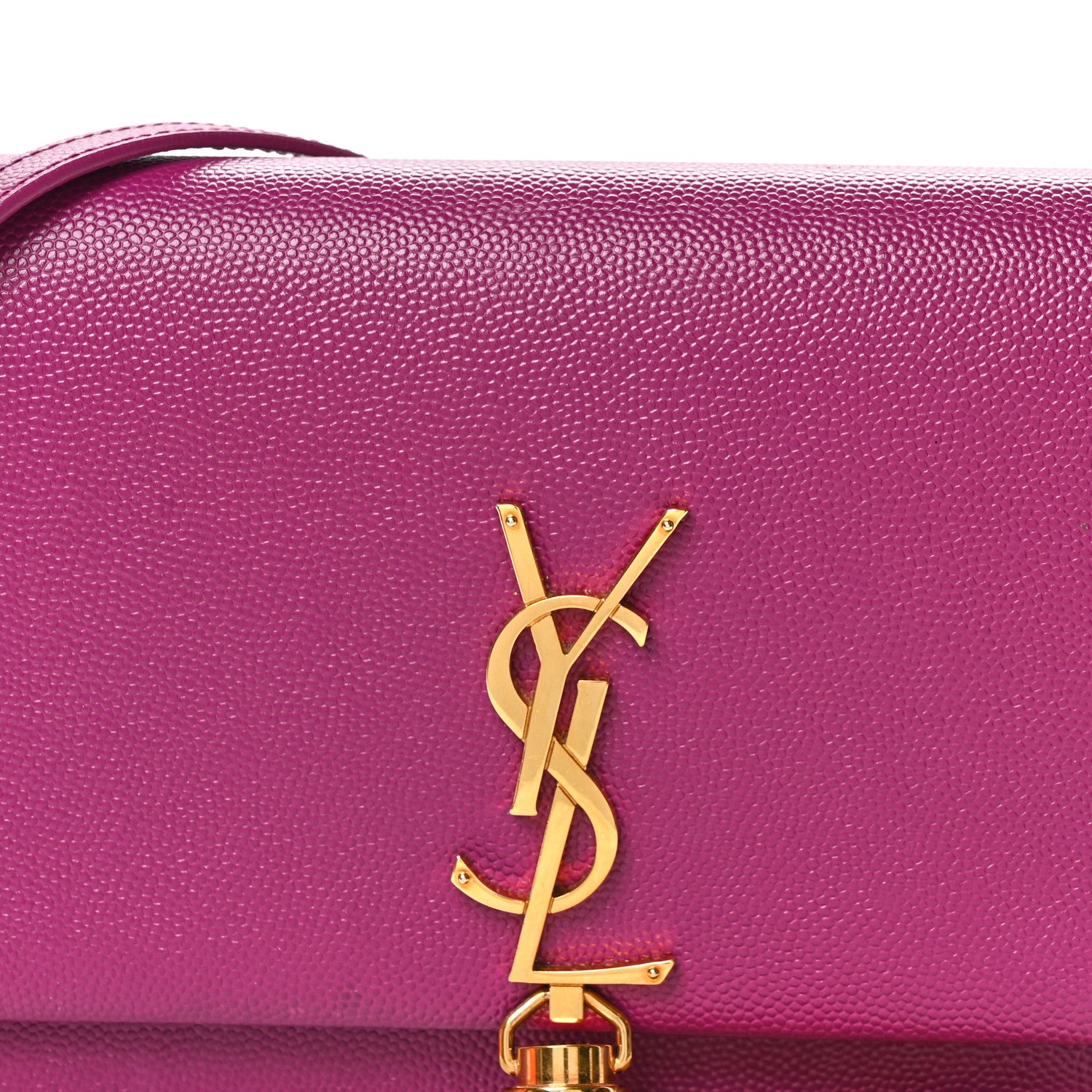Saint Laurent Grain De Poudre Classic Monogram Kate Tassel Chain Wallet Dark Grape 7 of 9