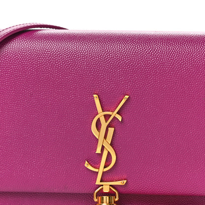 Saint Laurent Grain De Poudre Classic Monogram Kate Tassel Chain Wallet Dark Grape 7 of 9