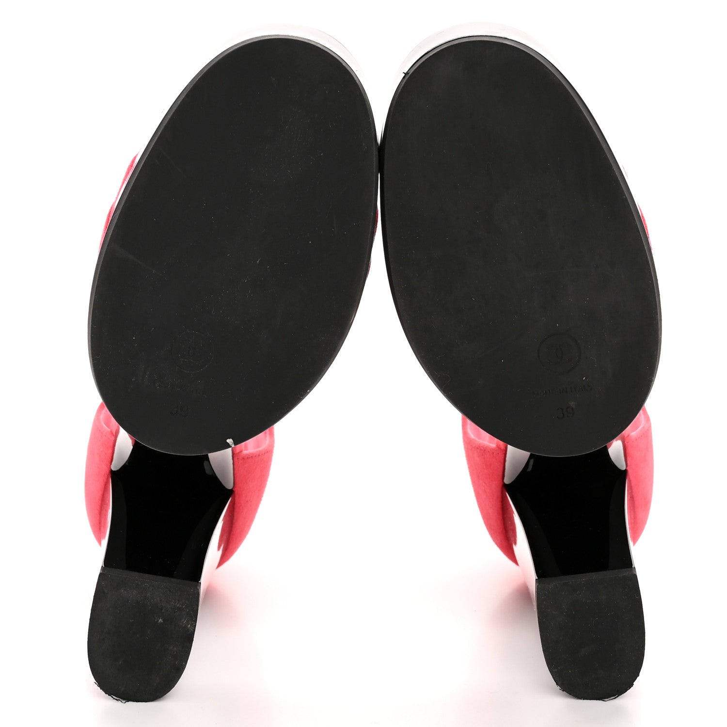 Chanel Patent Suede CC Platform Pumps 39 Dark Pink Black 6 of 10