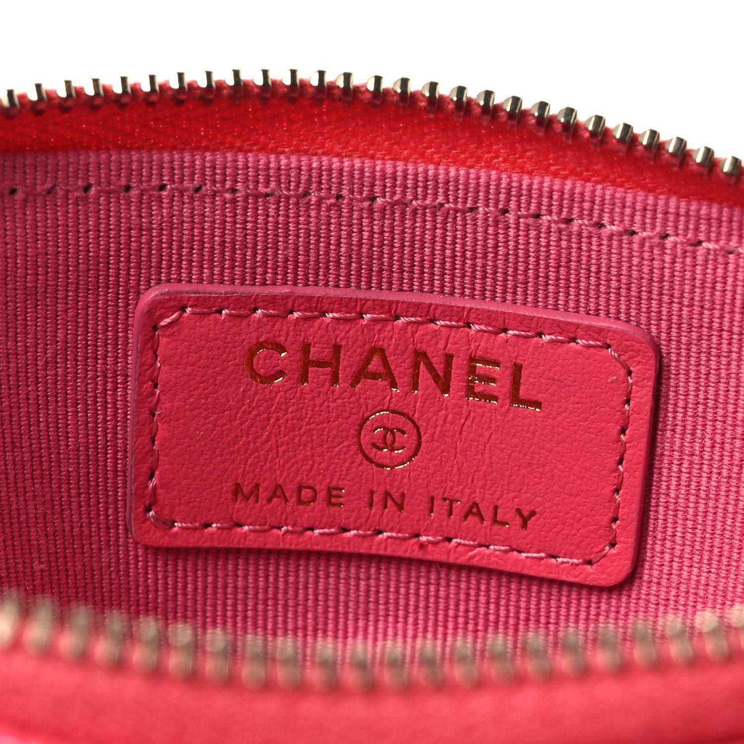 Chanel Caviar Quilted Zip Card Holder Wallet Pink 8 of 10
